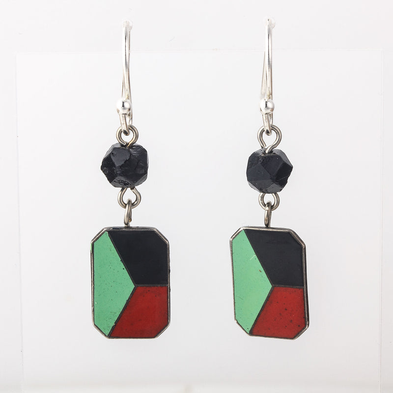 Red black clearance green earrings