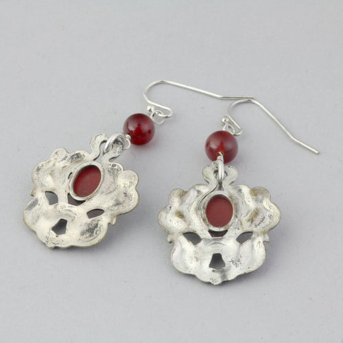 Vintage cognac Baltic amber and sterling silver earrings.  ervs912