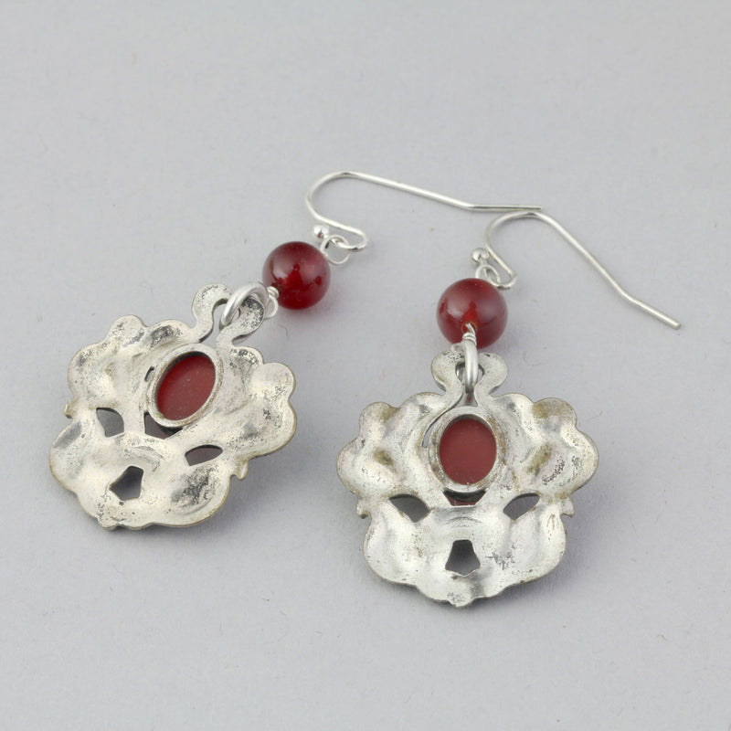 Vintage cognac Baltic amber and sterling silver earrings.  ervs912