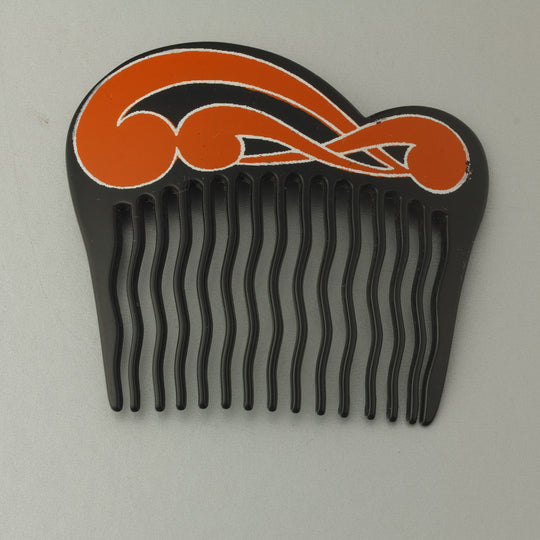 1960's French hand painted vintage hair comb. Acrylic.    ac-h-238