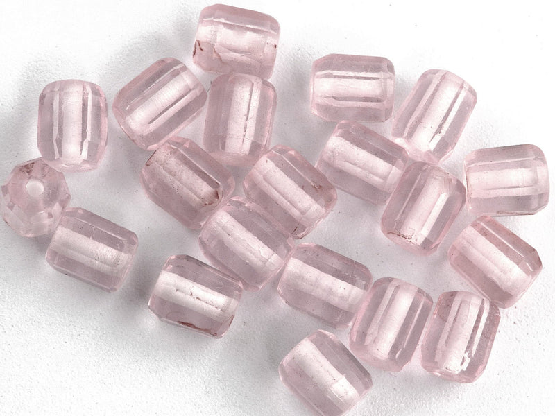 Vintage Czech faceted cylinders 7x5mm strand of 25. b11-pp-0986(e)