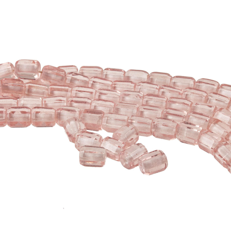 Vintage Czech faceted cylinders 7x5mm strand of 25. b11-pp-0986(e)