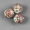 Vintage Venetian Fiorato Wedding Cake beads, Strand of 9 beads 12-13mm. b1-1049