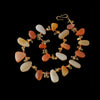 Druzy Carnelian agates, stone bead necklace. 17" long.  j-NLBD2197