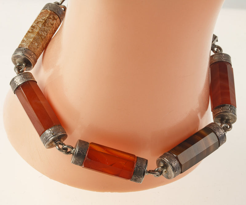 Victorian Scottish Hexagonal agate gemstone bracelet. j-brvn1008