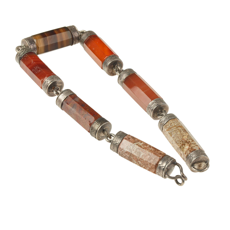 Victorian Scottish Hexagonal agate gemstone bracelet. j-brvn1008