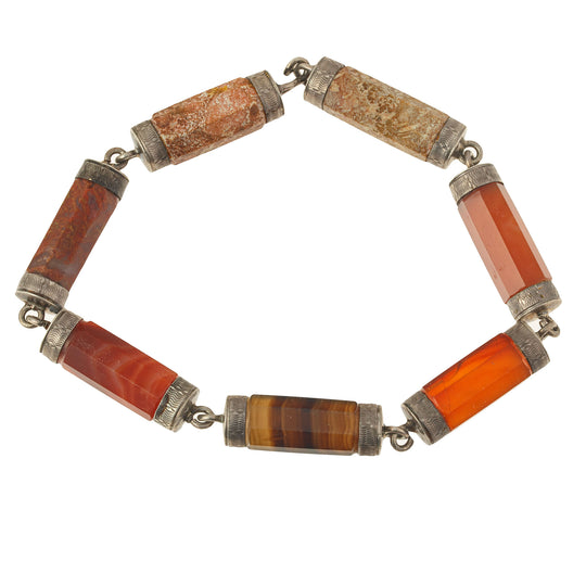 Victorian Scottish Hexagonal agate gemstone bracelet. j-brvn1008