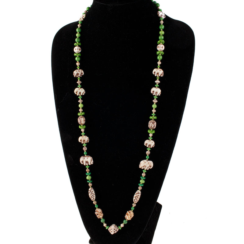Art Deco Egypian Revival style 1920s Neiger Brother's bead necklace 36 inches. nlbd2211