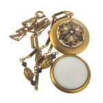 Two-sided Locket Necklace with Victorian enamel and mother of pearl. j-pdvn812