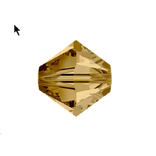 Vintage Swarovski crystal bicones, Light Colorado Topaz  Art.5301. 4mm. pkg36   b11-yo-1048-4