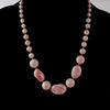 Natural Momo & Coral necklace, light blush swirled with dark coral color. 14K white gold clasp. j-nlfn122