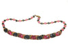 Art Deco 1920s, Pink and Black, art glass bead necklace. 16 inches.  nlad992