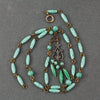 Art Deco Green Bohemian Glass Lavaliere Necklace.  1920s, Czechoslovakia. j-nlad997