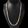 Millefiori oval matte glass bead necklace, Japan. 23 inches. nlbg2188