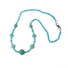 Carved Longevity Bead Hubei Turquoise Necklace, 22" in. j-nlbd2190