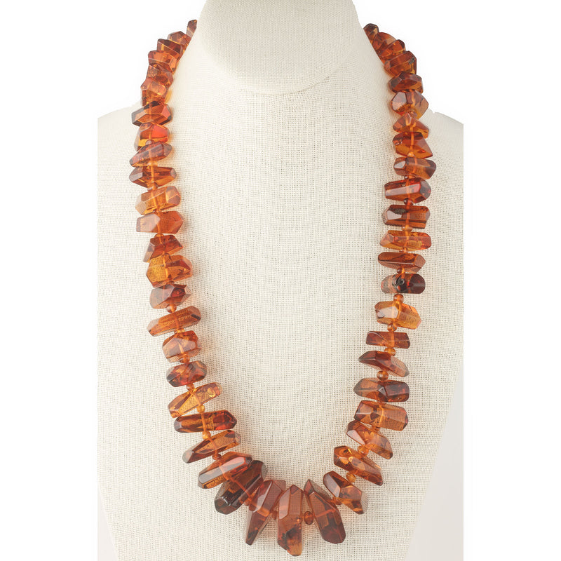 Art Deco Baltic Amber Necklace, congnac colored,  graduated. 23 inches. j-nlbd2191
