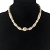 Cream colored Necklace, carved and smooth celluloid beads.1930s-40s j-nlbd2196