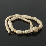 Cream colored Necklace, carved and smooth celluloid beads.1930s-40s j-nlbd2196