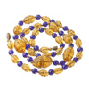 Sapphire blue & Honey Yellow Necklace, molded glass,1920s, Gablonz. j-nlbg2204