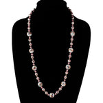 Necklace of Japanese glass beads with aventurina swirls. 28" long.  j-NLBD2192