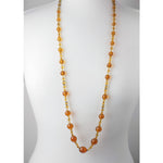 1920s Bohemian honey glass bead necklace. 40 inches . j-nlbg2205