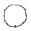 Edwardian Bohemian jet glass faceted bead necklace. 19 inches. j-nlbg2206