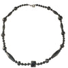 Edwardian Bohemian jet glass faceted bead necklace. 19 inches. j-nlbg2206