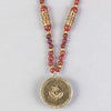 Antique Chinese Sardonyx and silver pendant necklace with carnelian beads. j-nlgm002
