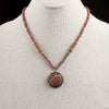 Antique Chinese Sardonyx and silver pendant necklace with carnelian beads. j-nlgm002