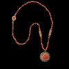 Antique Chinese Sardonyx and silver pendant necklace with carnelian beads. j-nlgm002