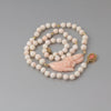 Angelskin coral carved floral pendant with coral and gold vermeil beaded necklace. nlja918