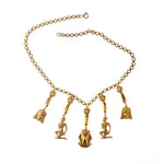 Egyptian Revival brass necklace. j-nlvn874