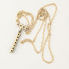 Vintage Bohemian garnet 900 silver vermeil dangle pendant on gold filled chain.  j-pdvn876