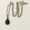Vintage Czechoslovakia Bohemian two tiered  garnet pendant necklace