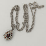 Vintage Czechoslovakia Bohemian two tiered  garnet pendant necklace