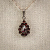 Vintage Czechoslovakia Bohemian two tiered  garnet pendant necklace