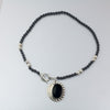 Vintage Mexican silver and black onyx pendant necklace. nlvs753