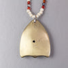 Antique Japanese Satsuma  pendant necklace with bone and gemstone beads.  nlor850