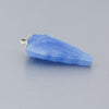 Icy matte blue pressed glass pendant bead Czechoslovakia 23x19mm Pkg of 2. b5-650pd