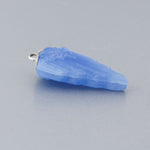 Icy matte blue pressed glass pendant bead Czechoslovakia 23x19mm Pkg of 2. b5-650pd