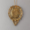 Vintage 1920s gilt brass and blue pressed glass pendant. Czechoslovakia.   PDBG114