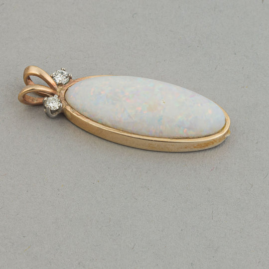 Australian Opal & diamond pendant.  PDFN108