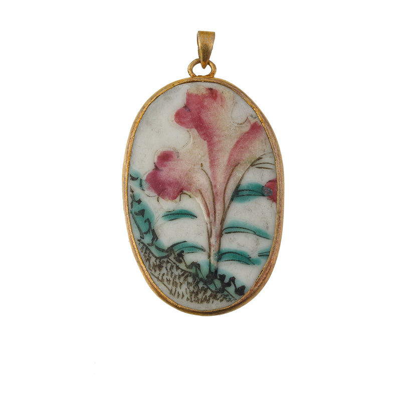 Antique Chinese porcelain shard pendant genuine Qing Dynasty. pdor432-23