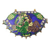 India Mughal style pendant in cloisonne enamel with paste gems. j-pdor417