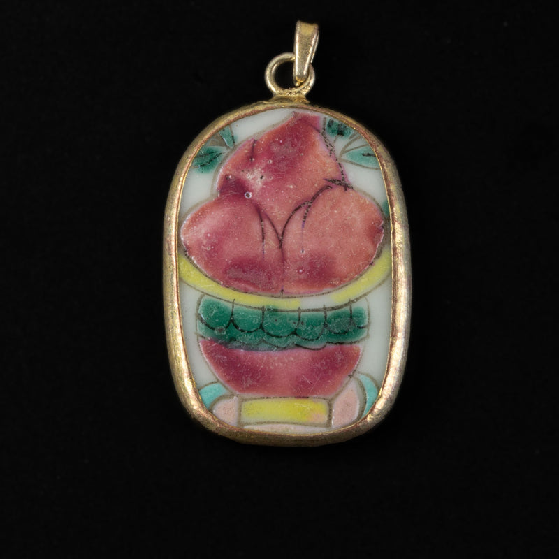Antique Chinese porcelain shard pendant genuine Qing Dynasty. pdor432-19