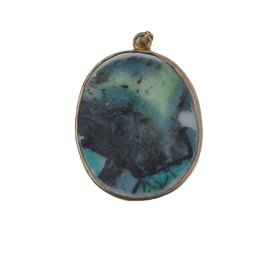Antique Chinese porcelain shard pendant genuine Qing Dynasty. pdor432-31