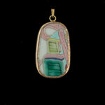 Antique Chinese porcelain shard pendant genuine Qing Dynasty. pdor432-32