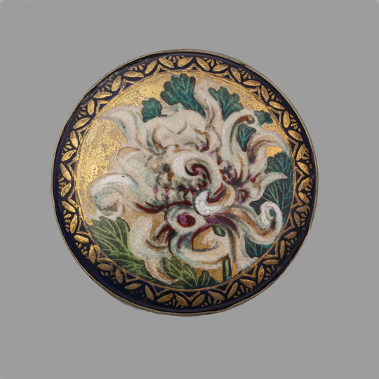 Antique Meiji period Japanese Satsuma Pendant. 1.6 inch diameter. pdor705