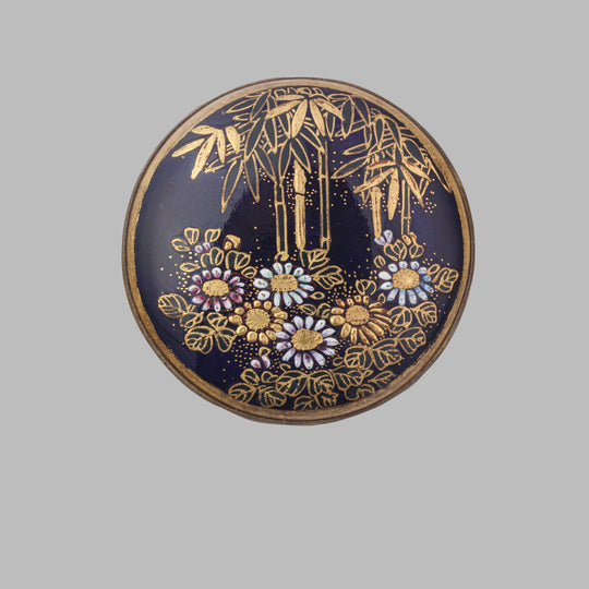 Antique Meiji period Japanese Satsuma Pendant. 1.6 inch diameter. pdor707