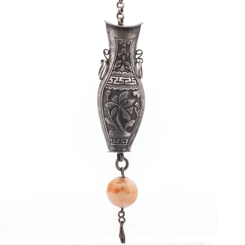 Chinese Qing Dynasty silver Needle Case